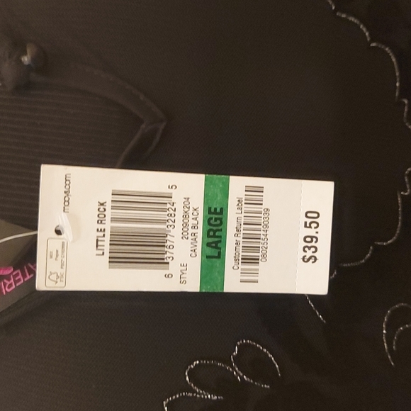 Black NWT  Marerial Girl peplum top with mesh. - Picture 8 of 12